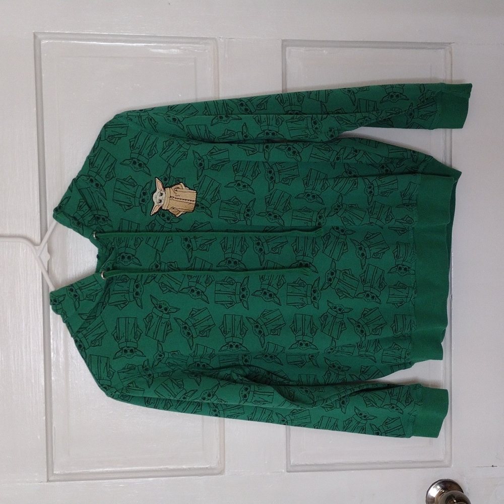 Star Wars Baby Yoda Hoodie Boys Sizes: L Green